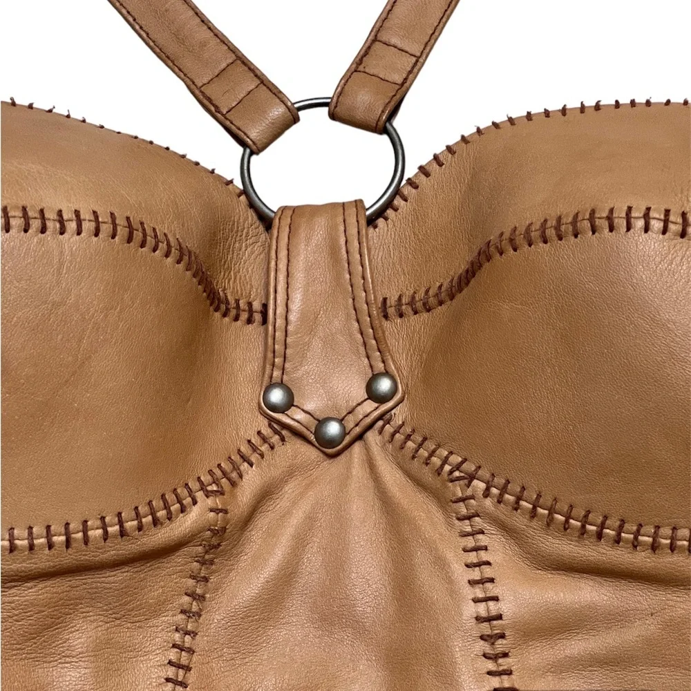 Harley Davidson Leather Halter Top - Picture 3 of 9